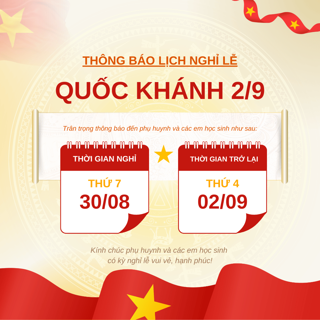 Thông báo nghỉ lễ 2/9 Quốc Khánh 12